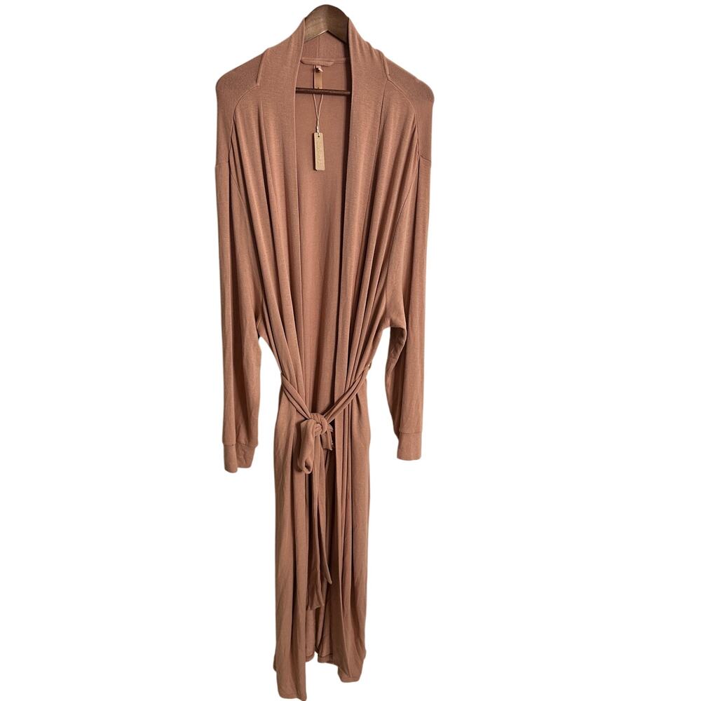 Skims Soft Lounge Long Robe size 2X NWT Belted Dusty Taupe Long Sleeve